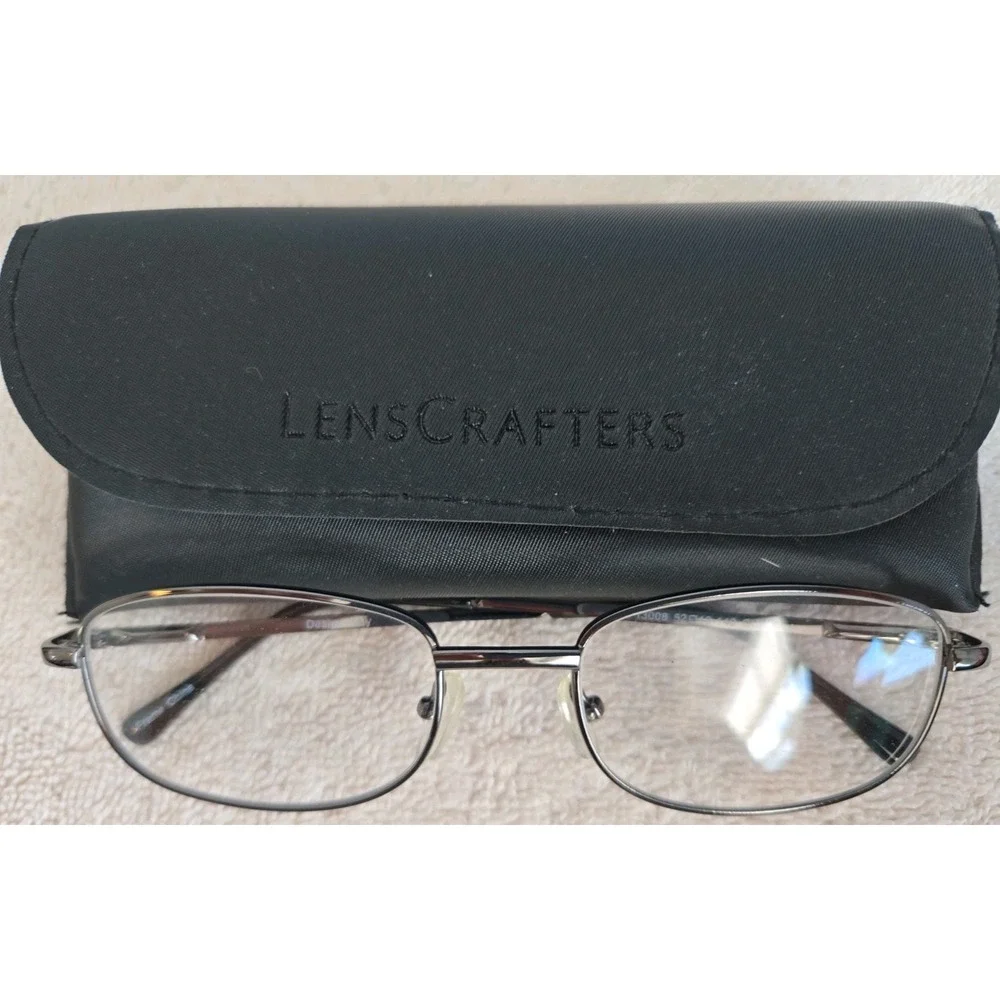 Len Crafter Womans Gun Metal Glasses With Case